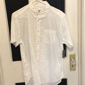Mens new large white shirt sleeve button up shirt.